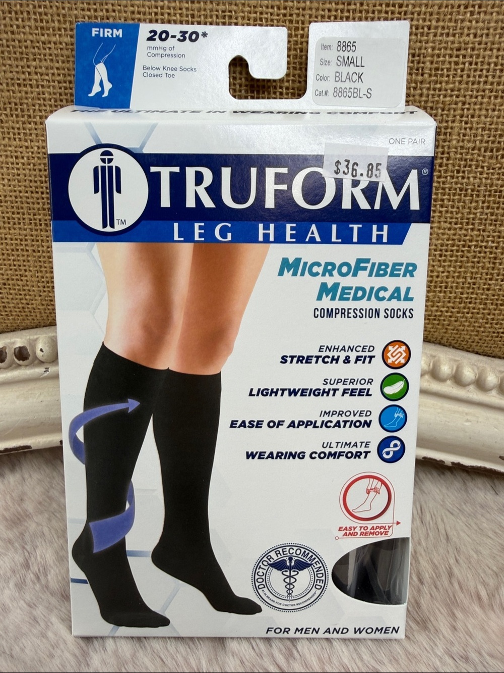 Truform MicroFiber Medical Compression Socks - Black
